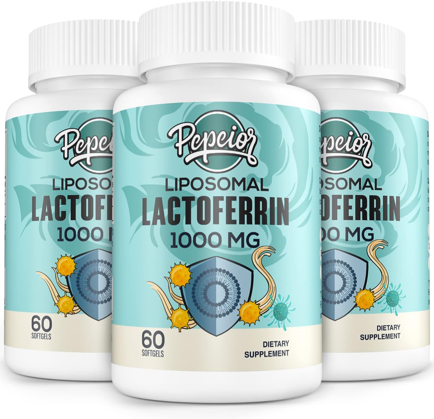 Liposomal Bovine Lactoferrin 1000 mg – for Iron Absorption & Immune Function, 60 Softgels (2 Bottles) - görsel 7