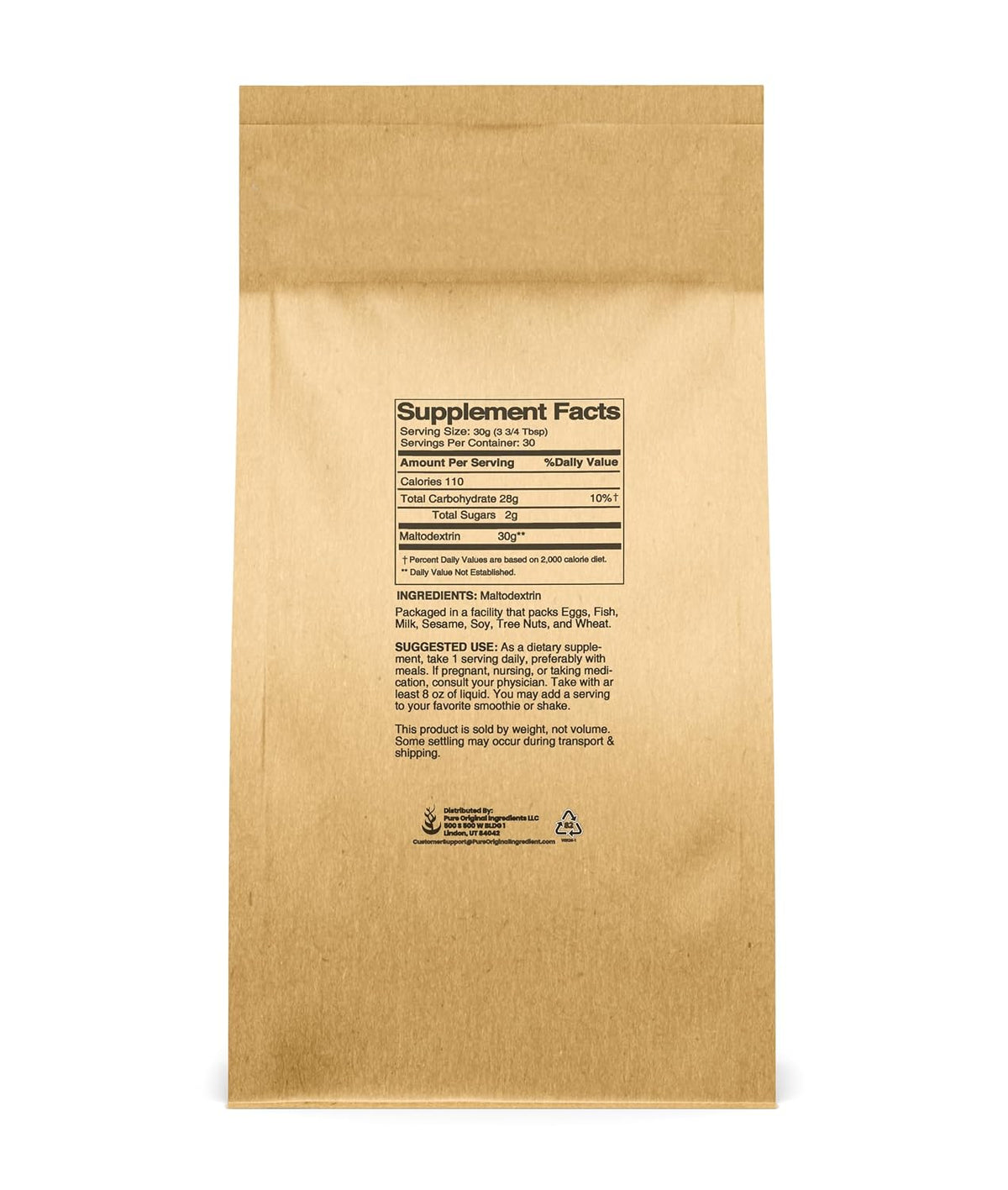 Pure Original Ingredients Maltodextrin (2 lb) Binder & Thickener, Unflavoured, No Additives - görsel 2