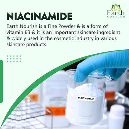 Earth Nourish Niacinamide Powder, 100g - Cosmetic Grade for DIY Skin care Formulations