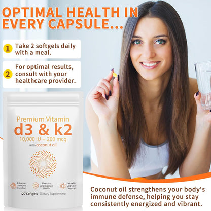 Nyloriaine Vitamin D3 K2 120 Soft gel capsule Capsules with Coconut Oil