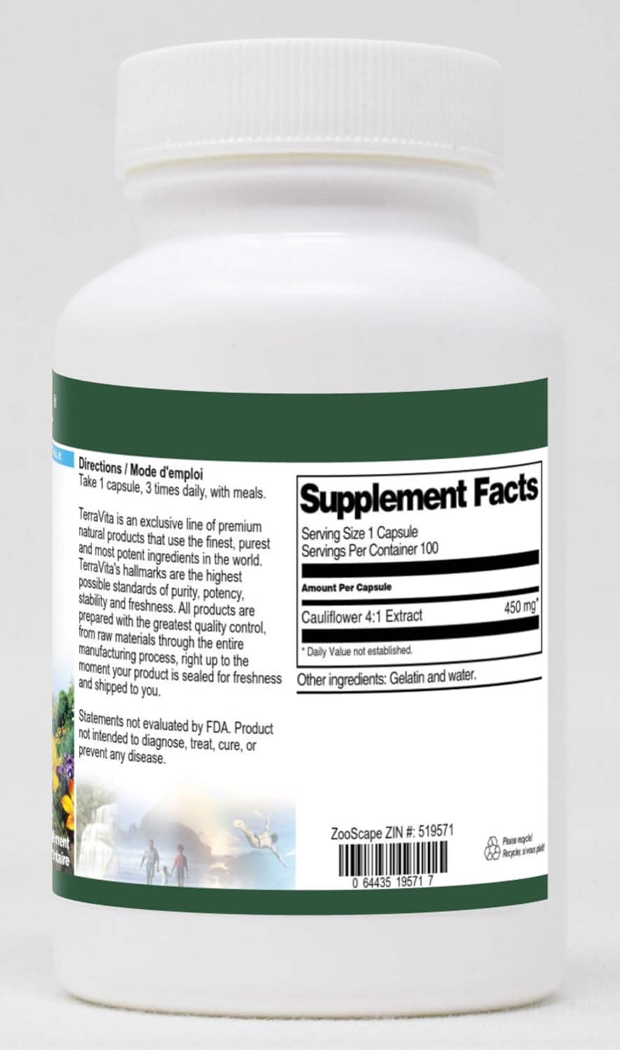 Cauliflower 4:1 – 450 mg (100 Capsules, 3 Pack) – Terravita - görsel 2