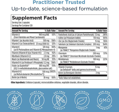 Designs for Health Methylated Multivitamin – Without Iron, 240 Capsules