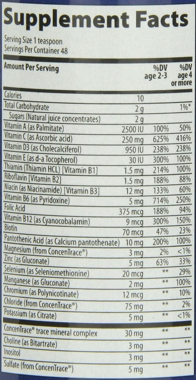 Trace Minerals Kid's Multi - Whole Body Health Liquid Supplement for Children - Immune & Bone Support - Citrus Punch, 237 ml - görsel 2