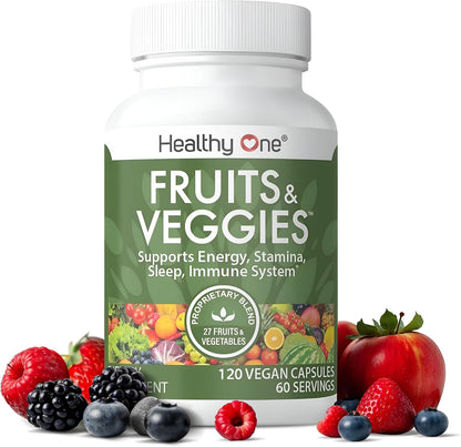 Fruits & Veggies Formula – 27 Premium Whole Foods – Organic Ingredients – 150 Capsules (75 Servings)