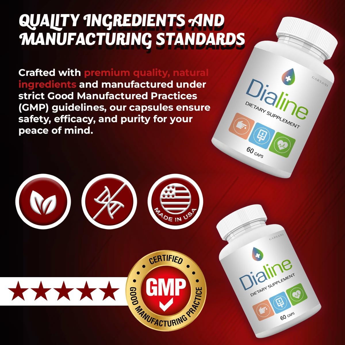 Dialine - Dialine Advanced Supplement Capsules (5 Pack, 300 Capsules) - görsel 3