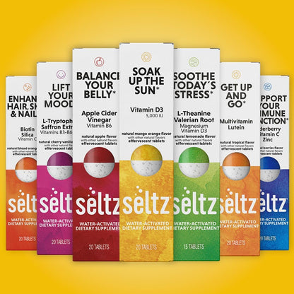 Seltz Vitamin D3 Drink Tablets - 5000 IU Effervescent, Mango & Orange, 120 Tablets