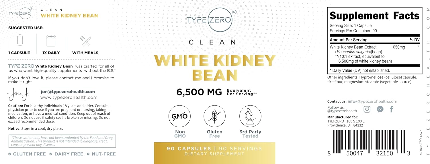 Type Zero Clean White Kidney Bean Extract - 90 Capsules - görsel 6