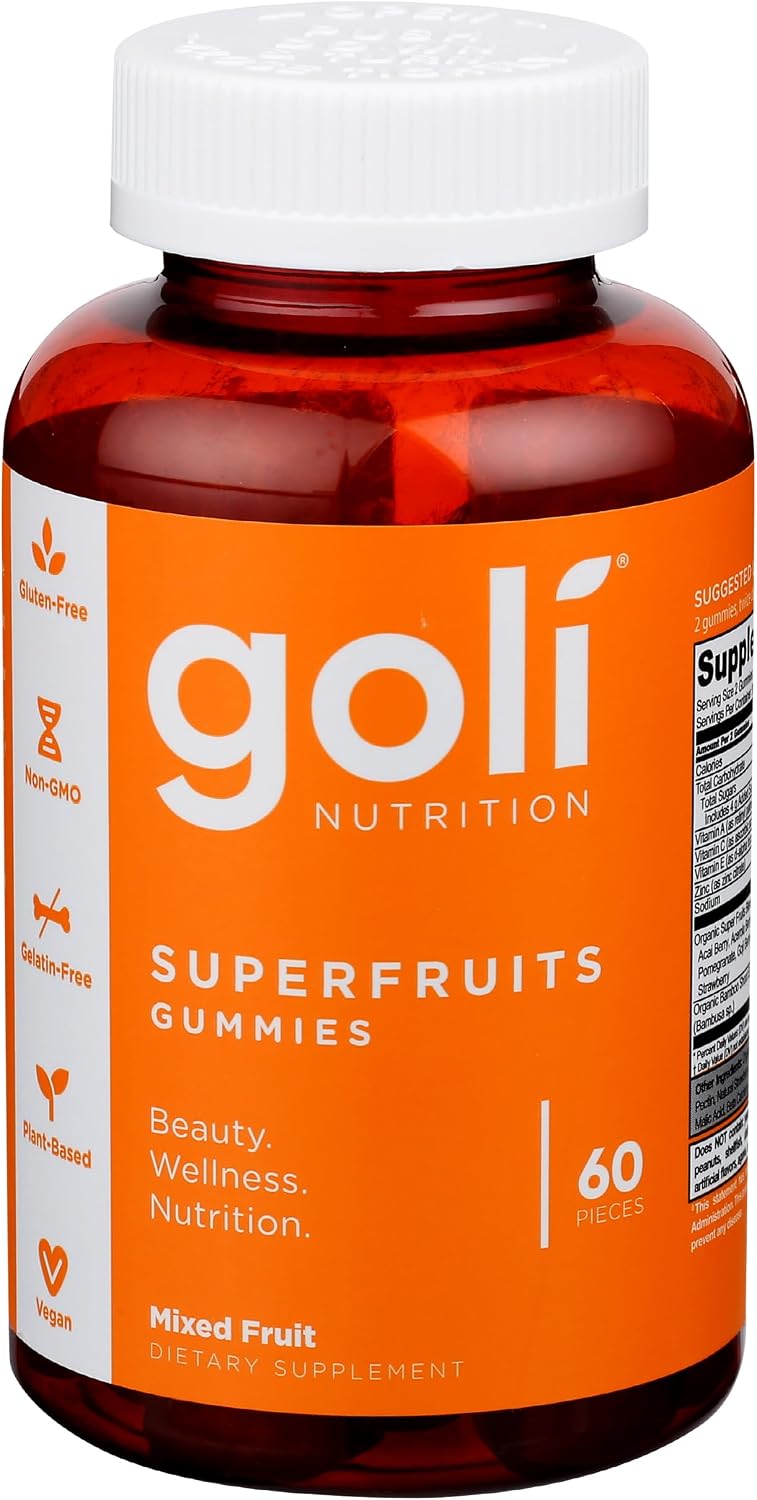 Goli Nutrition Superfruits Gummies, Mixed Fruit, 60 Count - görsel 1