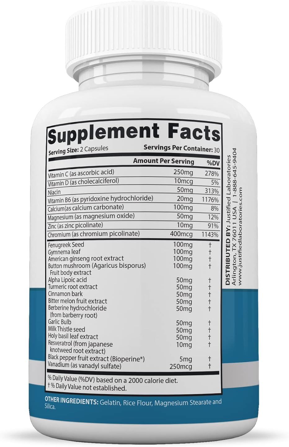 Justified Laboratories Glucotrust Max 1295mg Formula – 60 Capsules - görsel 4