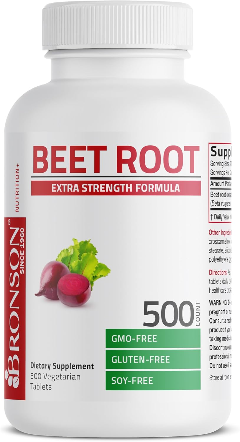 Bronson Beet Root Extra Strength, Non-GMO, 500 Vegetarian Tablets - görsel 5