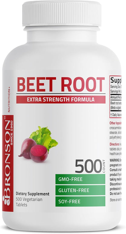 Bronson Beet Root Extra Strength, Non-GMO, 500 Vegetarian Tablets