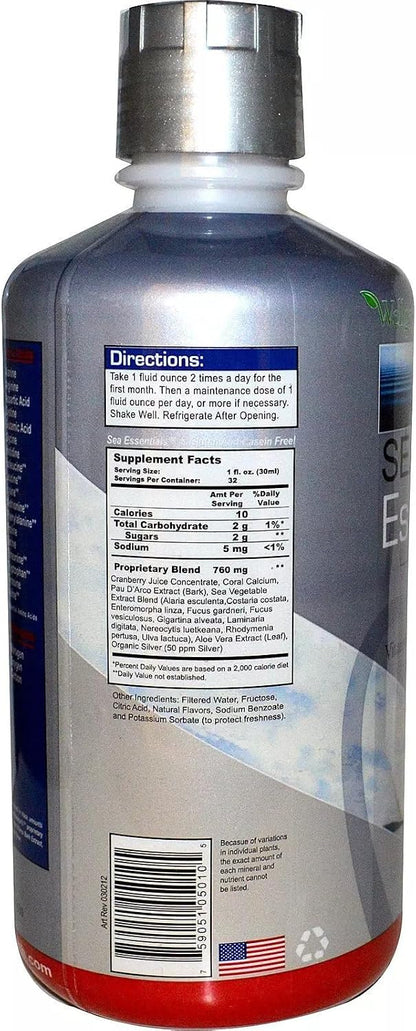 Wellgenix Sea Essentials Liquid Trace Minerals with Coral Calcium, 946 ml
