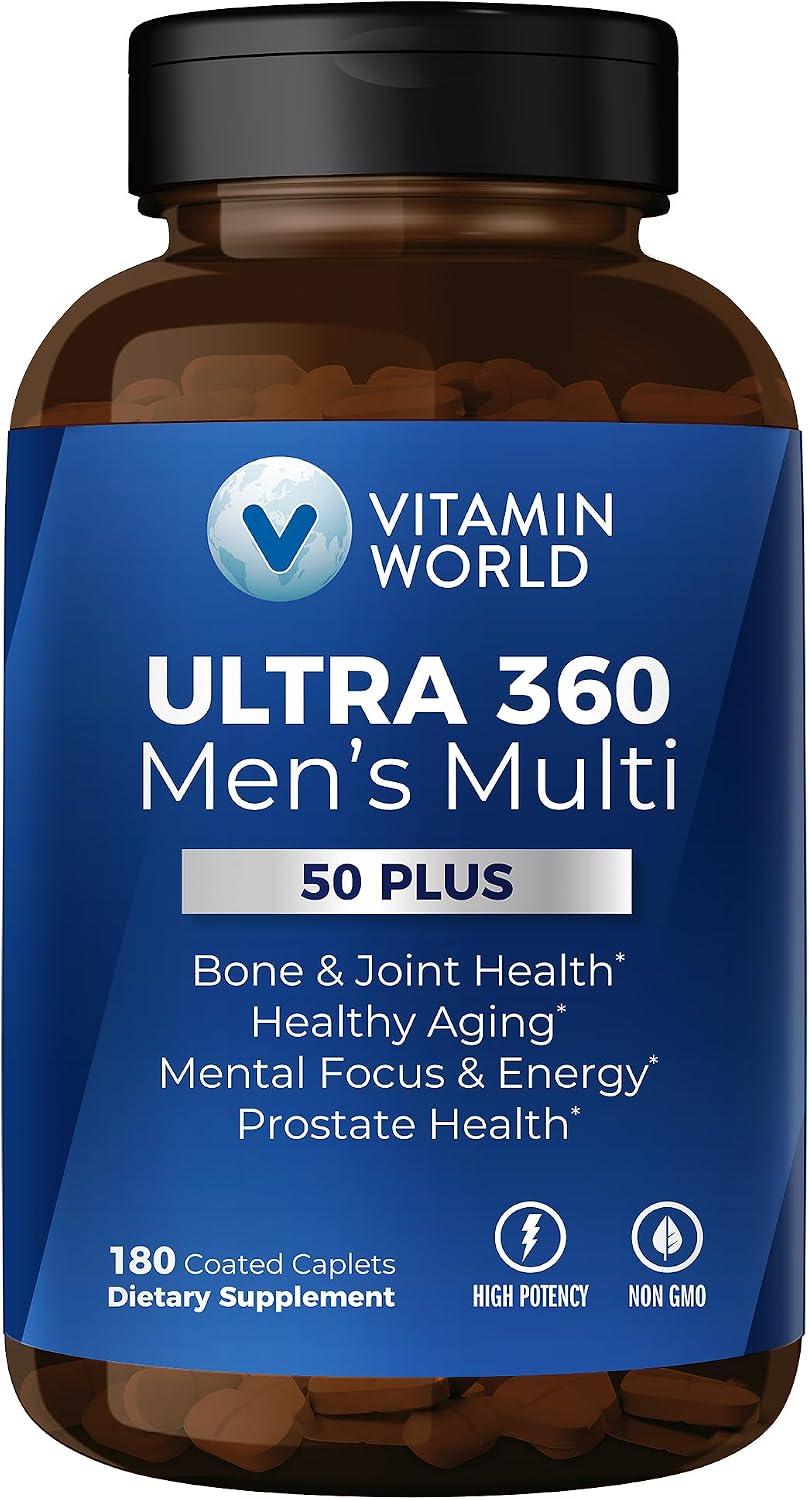Vitamin World Ultra 360 Multivitamin for Men 50 Plus, 180 Caplets - görsel 1