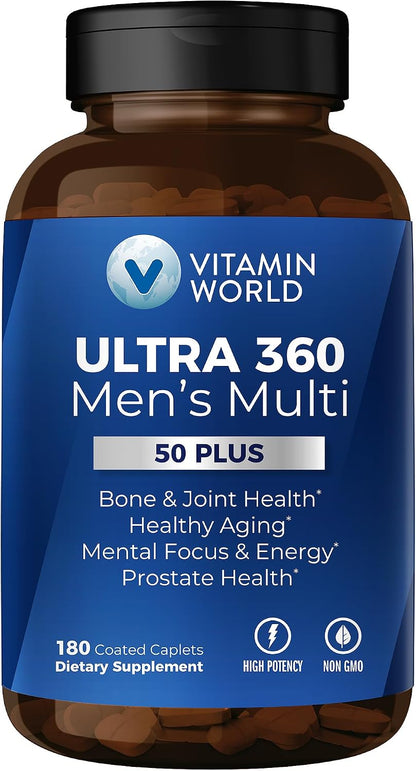 Vitamin World Ultra 360 Multivitamin for Men 50 Plus, 180 Caplets