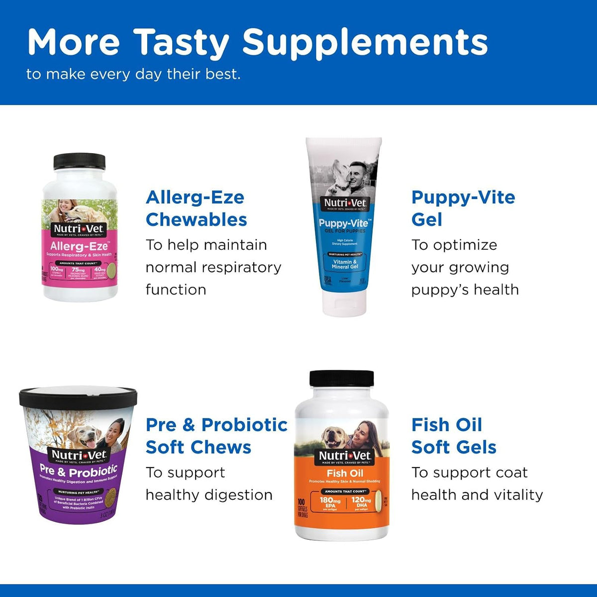 Nutri-Vet Puppy-Vite Chewables for Puppies - Daily Dog Multivitamin with Essential Nutrients, 60 Count - görsel 6