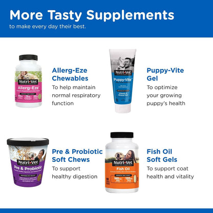 Nutri-Vet Puppy-Vite Chewables for Puppies - Daily Dog Multivitamin with Essential Nutrients, 60 Count