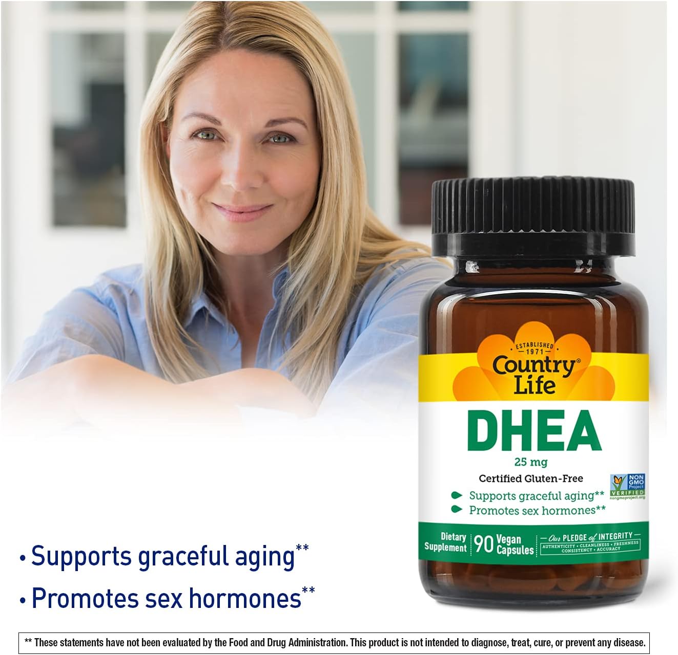 Country Life DHEA 25mg, 90 Vegan Capsules - görsel 3