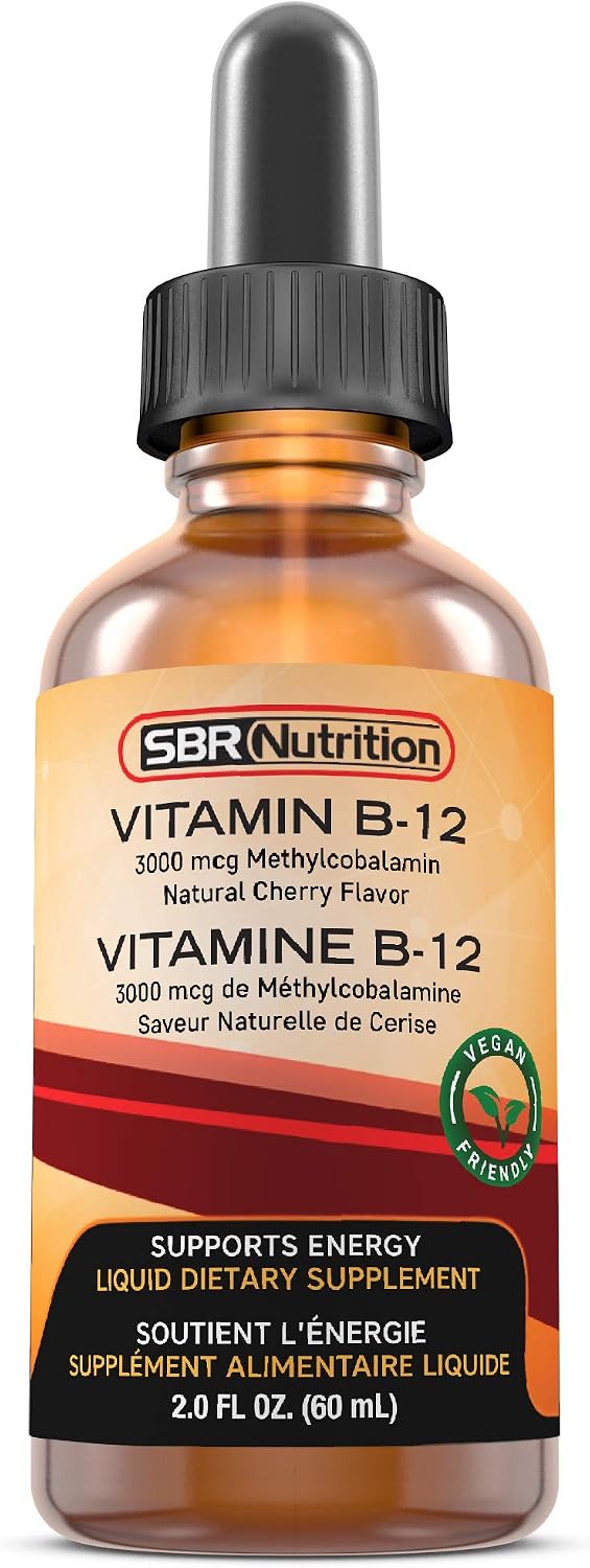SBR Nutrition Vitamin B12 Sublingual Liquid Drops - Methylcobalamin, 3000mcg, Vegan, Non-GMO - görsel 8