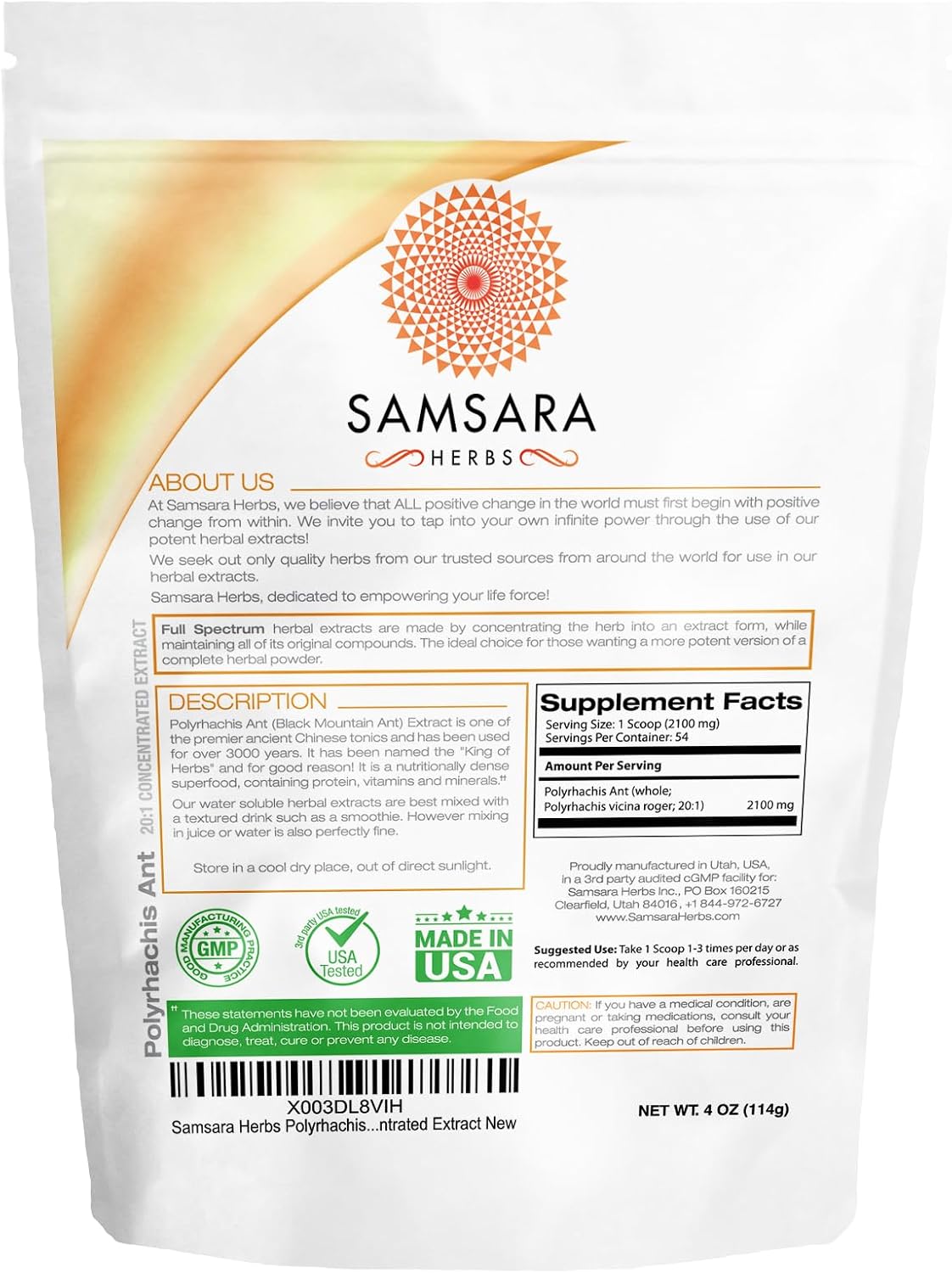 Polyrhachis Black Ant Extract Powder - 20:1 Concentrated Extract (4oz/114g) - görsel 2