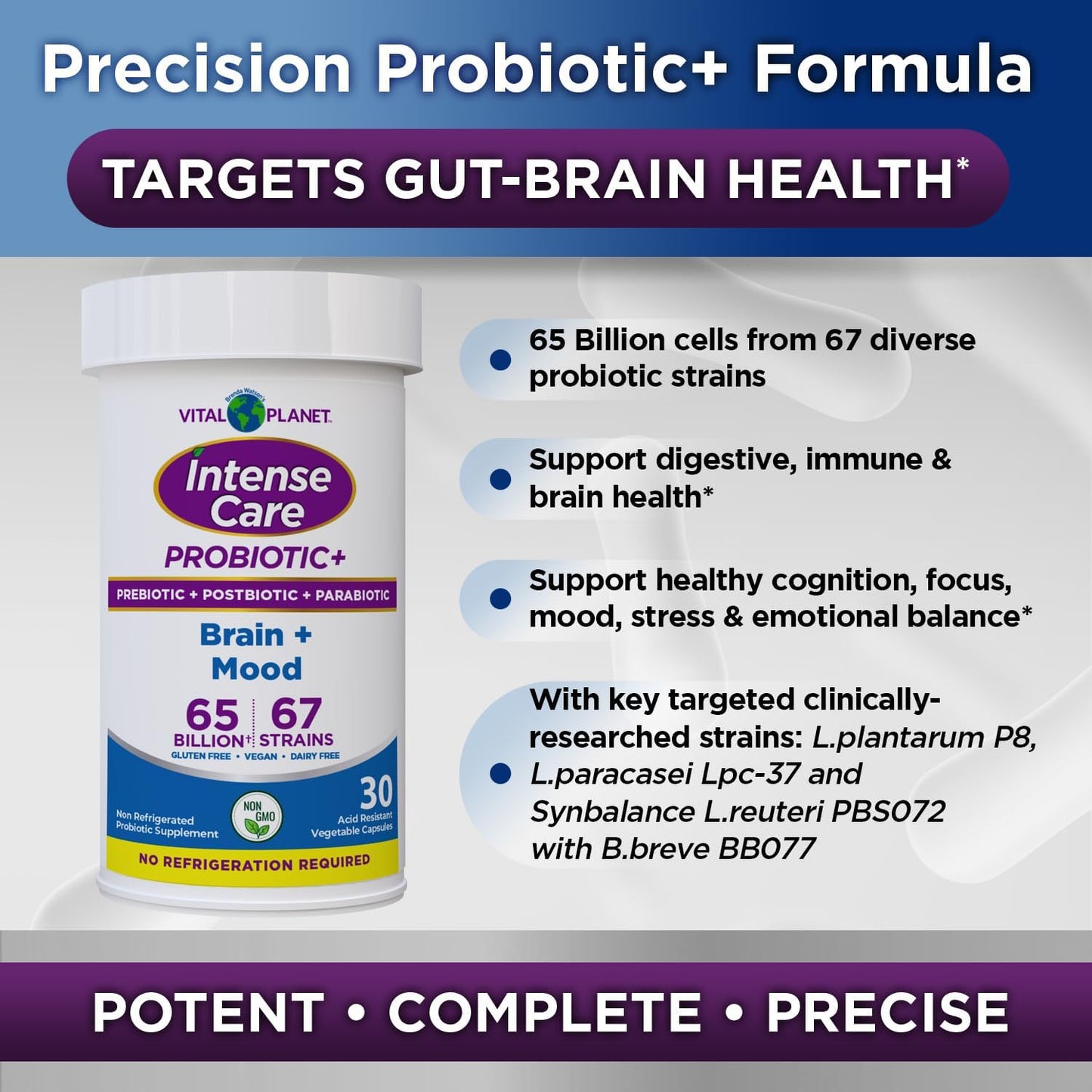 Vital Planet - Intense Care Brain & Mood Probiotics, 65 Billion CFU, 67 Strains, 30 Capsules - görsel 6