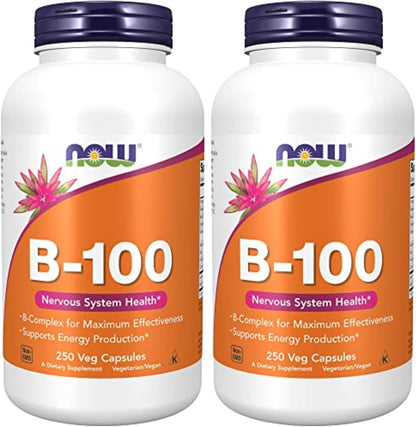 NOW Foods Vitamin B-100 - 250 Veg Capsules
