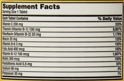 KIRKLAND SIGNATURE One Per Day Super B-Complex with Electrolytes, Tablet, 1000 Count (Pack of 2)