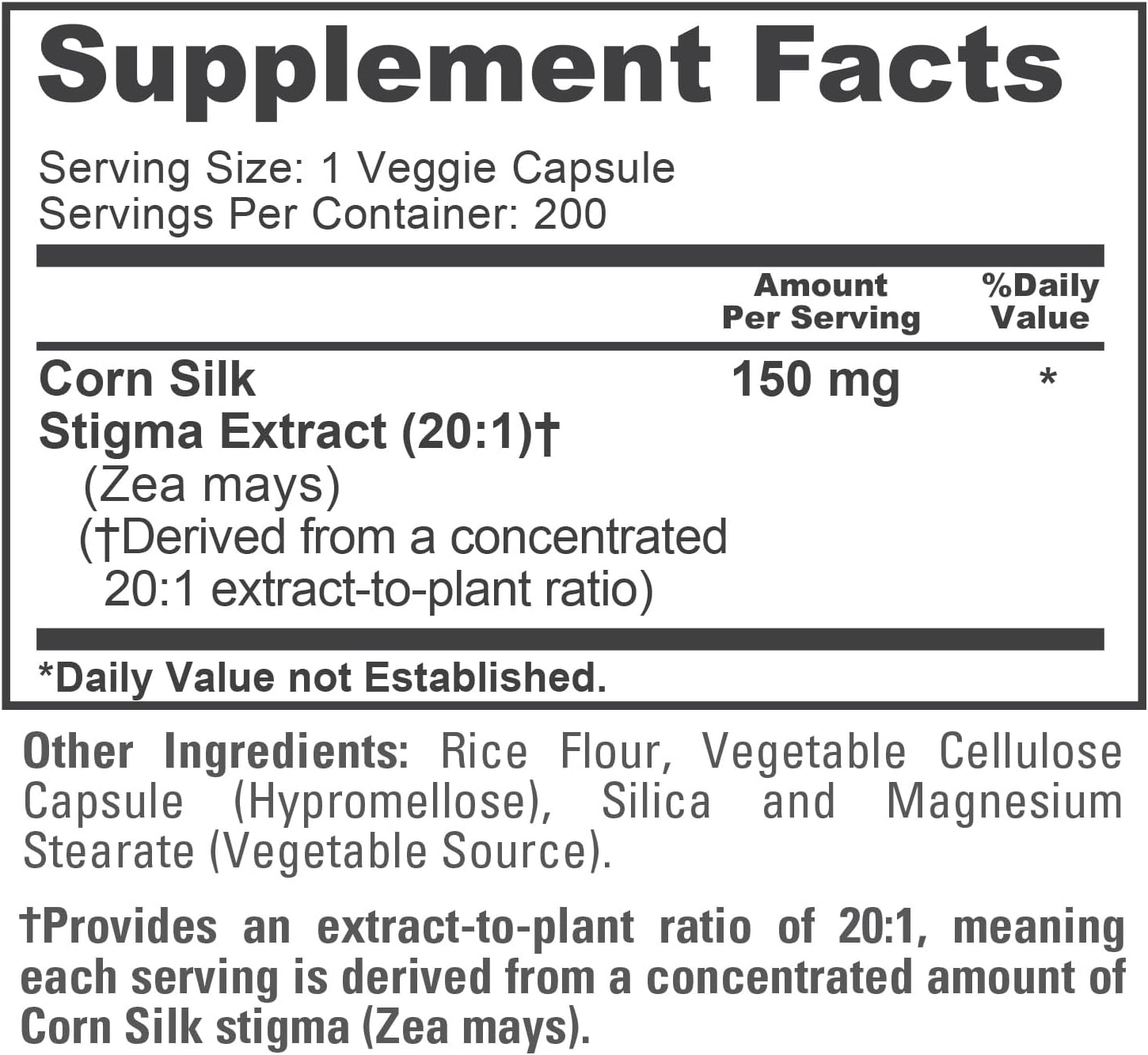 NusaPure Corn Silk Capsules, 150 mg, 200 Veg Capsules (Non-GMO, Vegan) - görsel 4