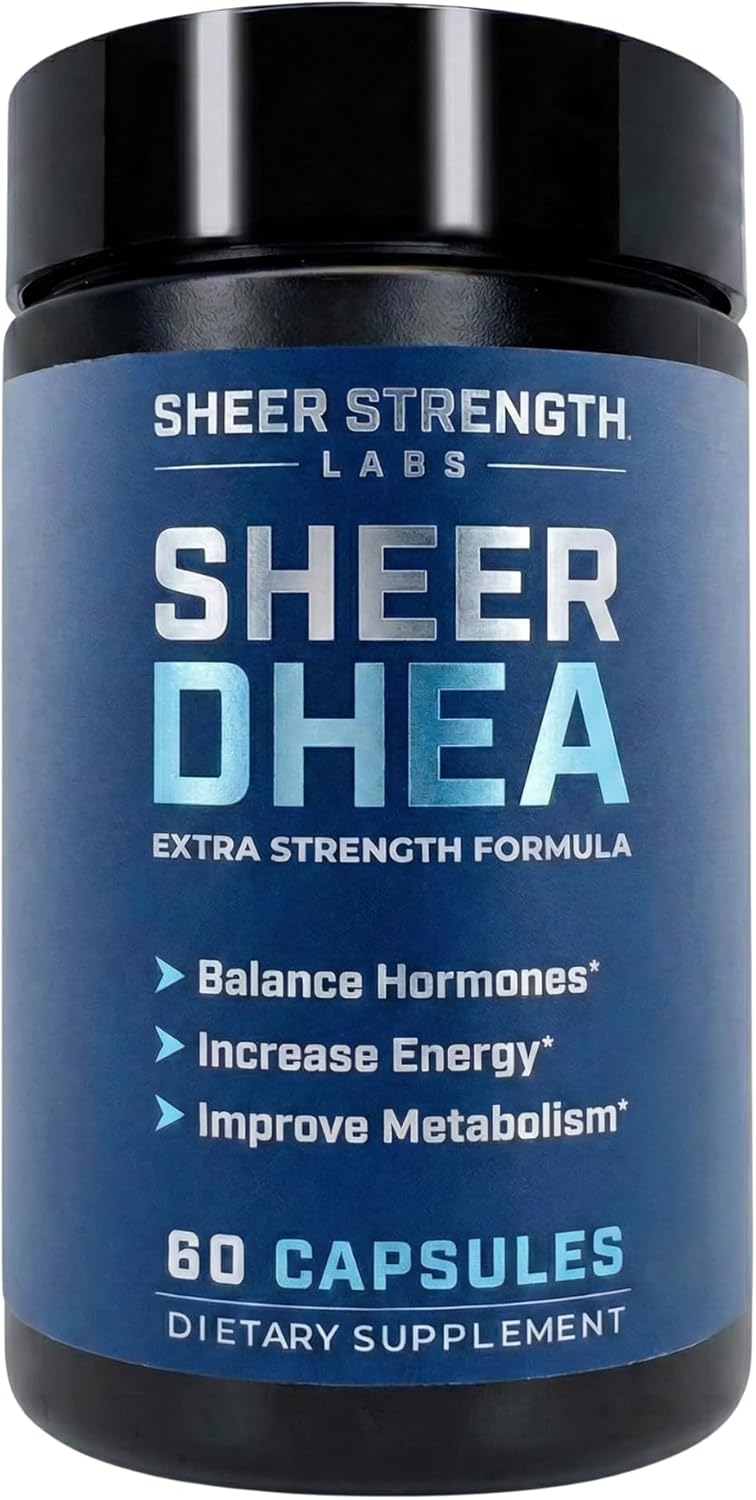 Sheer Strength Labs DHEA 100mg Supplement - Pure DHEA for Men and Women - Enhanced Absorption - 60 Capsules - görsel 1