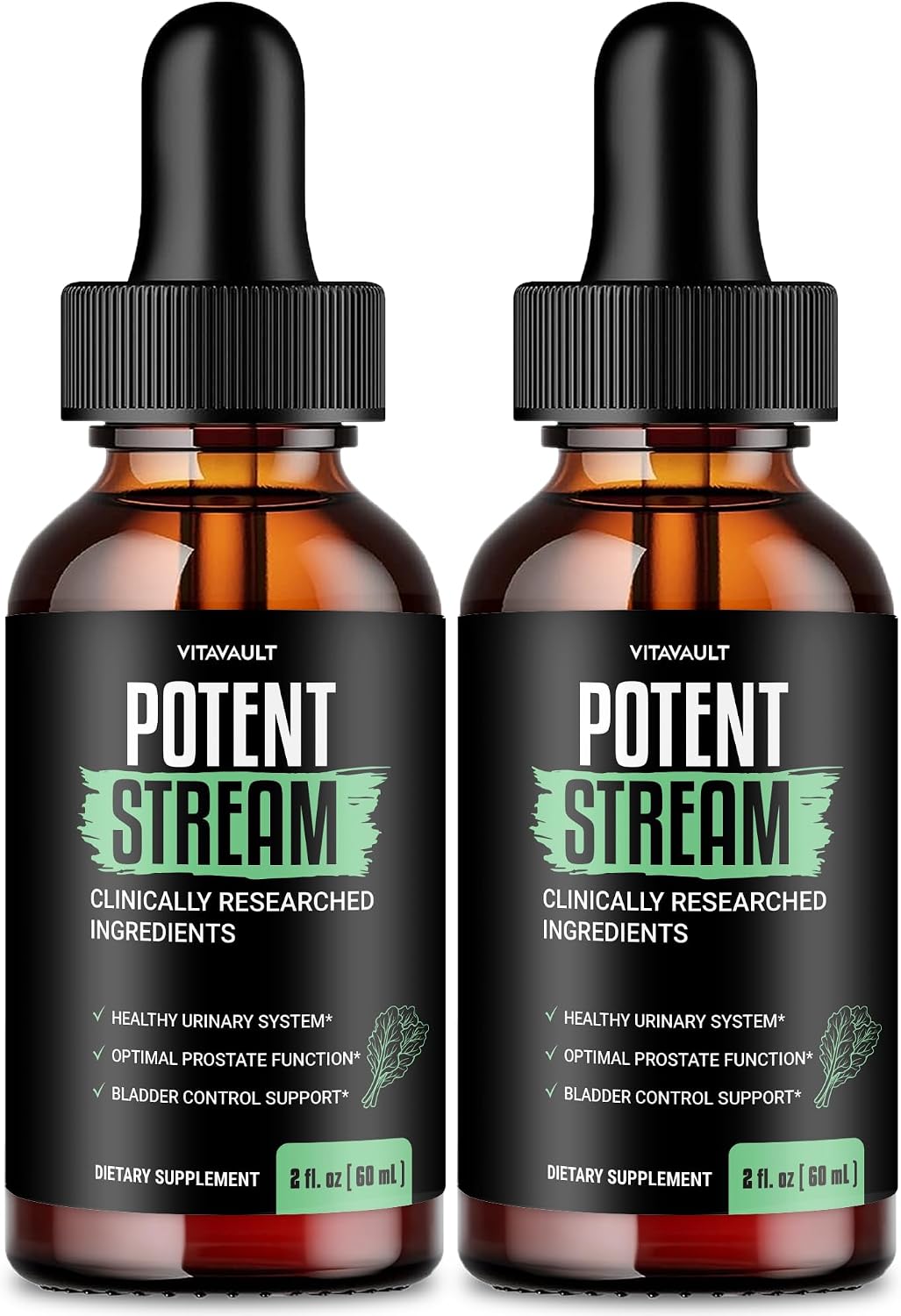 Vitavault Potent Stream Drops - Prostate Health Supplement for Men with Shilajit and MCT Oil, Maximum Strength (2 Pack) - görsel 1