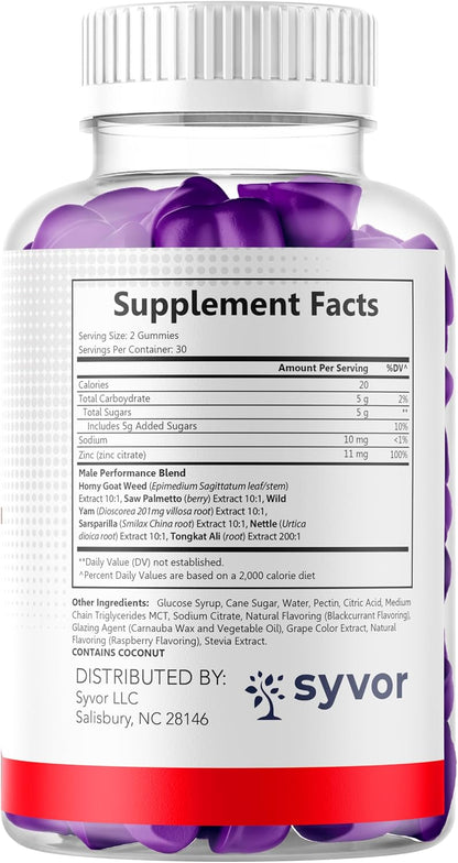 Vital Pump XL Testo Gummies, Official Vital Pump XL Male Performance Gummys with All Natural Ingredients, Advanced Supplement with Maximum Strength Vitamins for Your Active Lifestyle (60 Gummies)