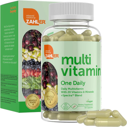 Zahler - One Daily Vegan Multivitamin for Women & Men (60 Tablets) Kosher Essential Vitamins & Minerals with Whole Food Spectra Blend