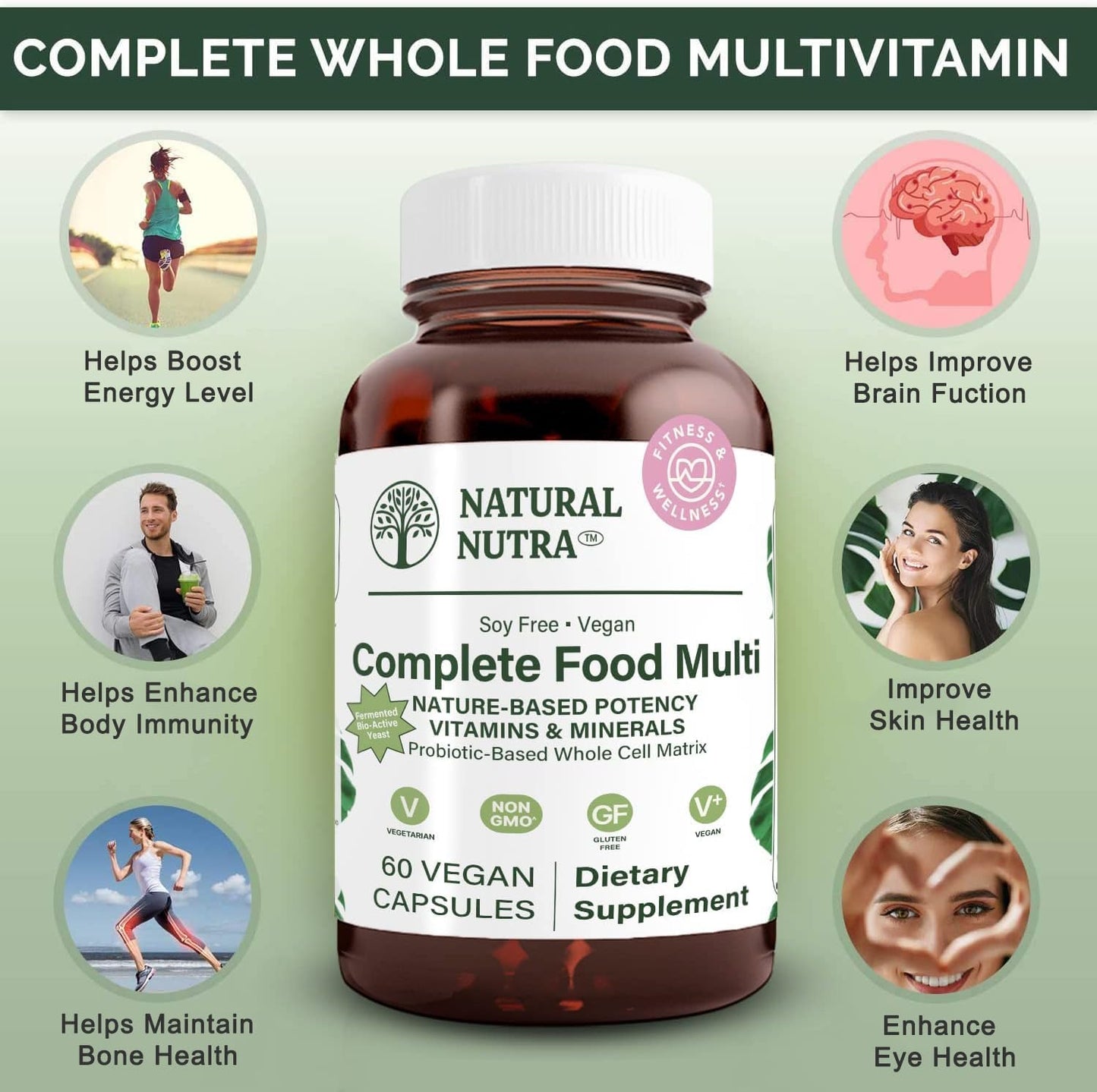 Natural Nutra Whole Food Complete Multivitamin and Mineral for Women and Men - görsel 3