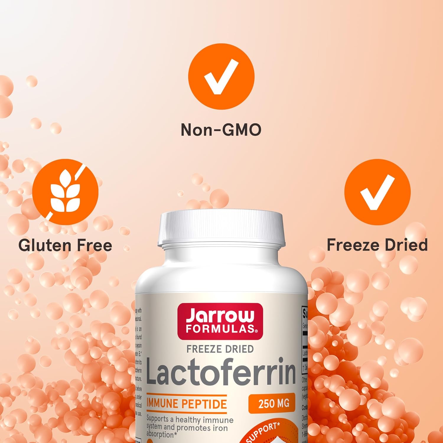 Jarrow Formulae Lactoferrin 250 mg – Immune-Supporting Glycoprotein, 30 Capsules - görsel 5
