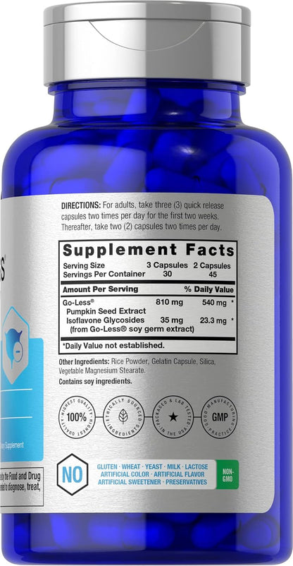 Horbäach Go Less Bladder Control Supplement | 90 Capsules | Maximum Strength Capsules for Women and Men | Non-GMO & Gluten-free Formula