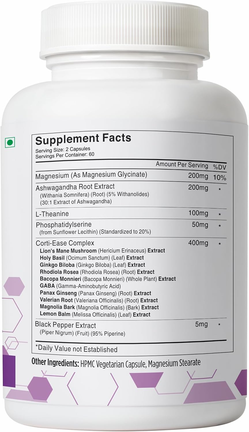 STAY ALIVE Cortisol Manager Supplement 15-in-1 Complex – 120 Vegan Capsules - görsel 8