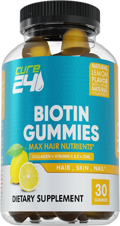 Biotin Gummies with Vitamin C, E, Collagen, and Zinc – Hair, Skin & Nails Support – 60 Gummies