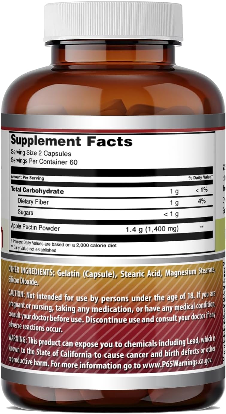Amazing Formulae Apple Pectin 1400 mg Supplement, 120 Capsules - görsel 5