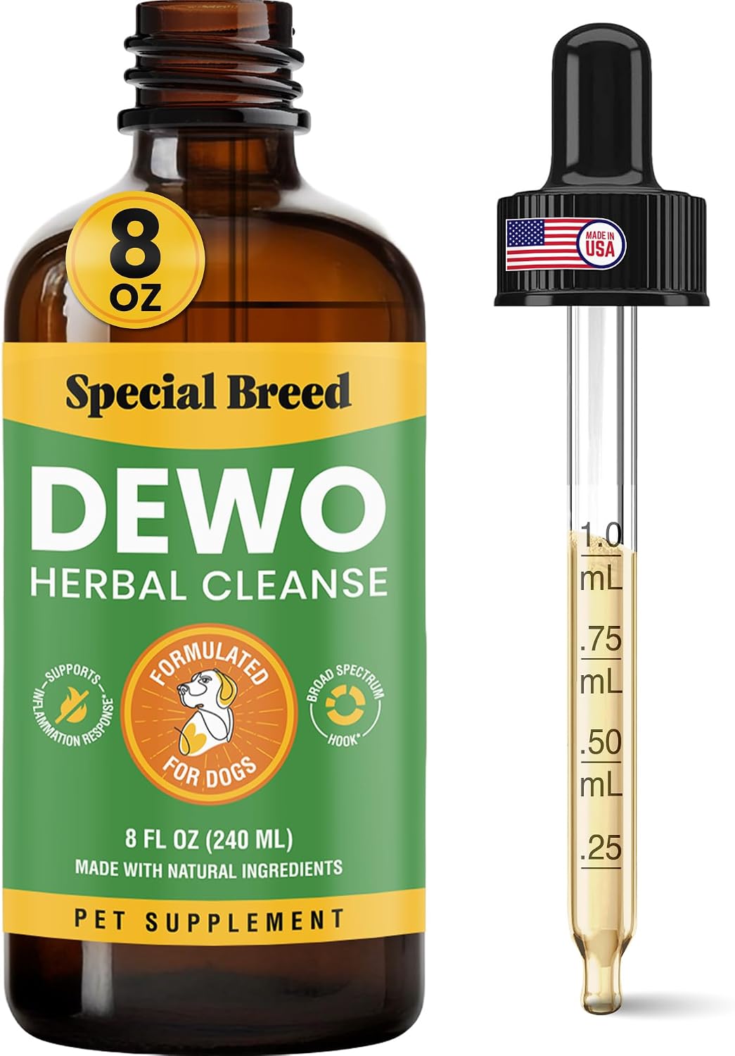 Natural Intestinal Defence for Dogs, Herbal Cleanse with Wormwood, Black Walnut – Digestive Support Promotes Gut Health & Flora Balance, Advanced Broad Spectrum Formula – Made in the USA, 4 fl oz (118 ml) - görsel 6