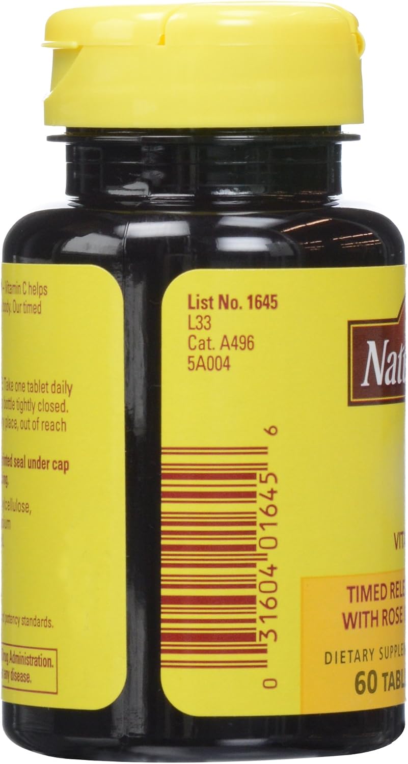 Nature Made Vitamin C 500 mg with Timed Release Rose Hips, 60 Tablets - görsel 4