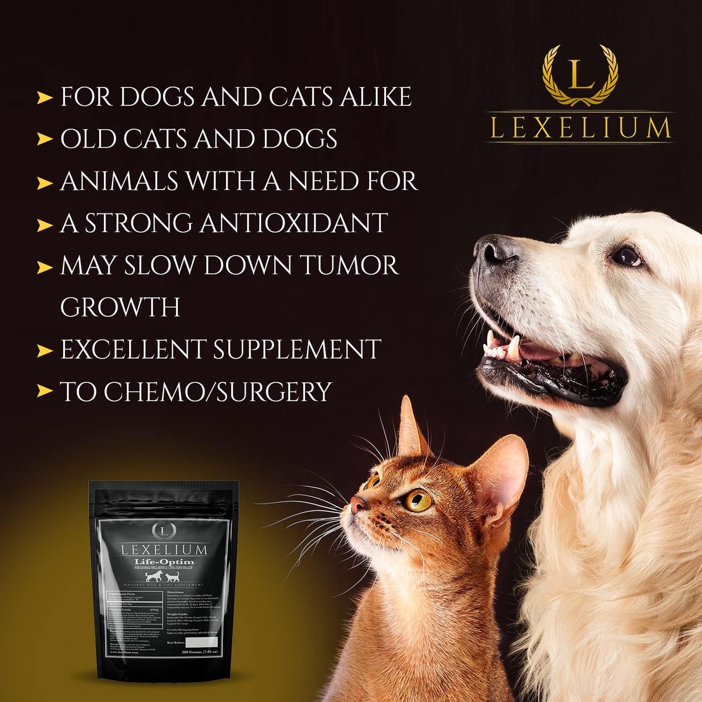Lexelium Life-Optim Terminal Illness Support Blend for Dogs and Cats | 100% Natural Supplement Powder | 200g Bag - görsel 3