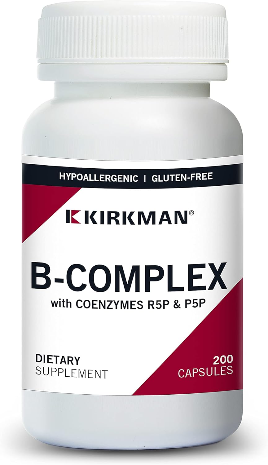 Kirkman B-Complex with Coenzymes R5P & P5P - Hypoallergenic - 200 Vegan Capsules - görsel 1
