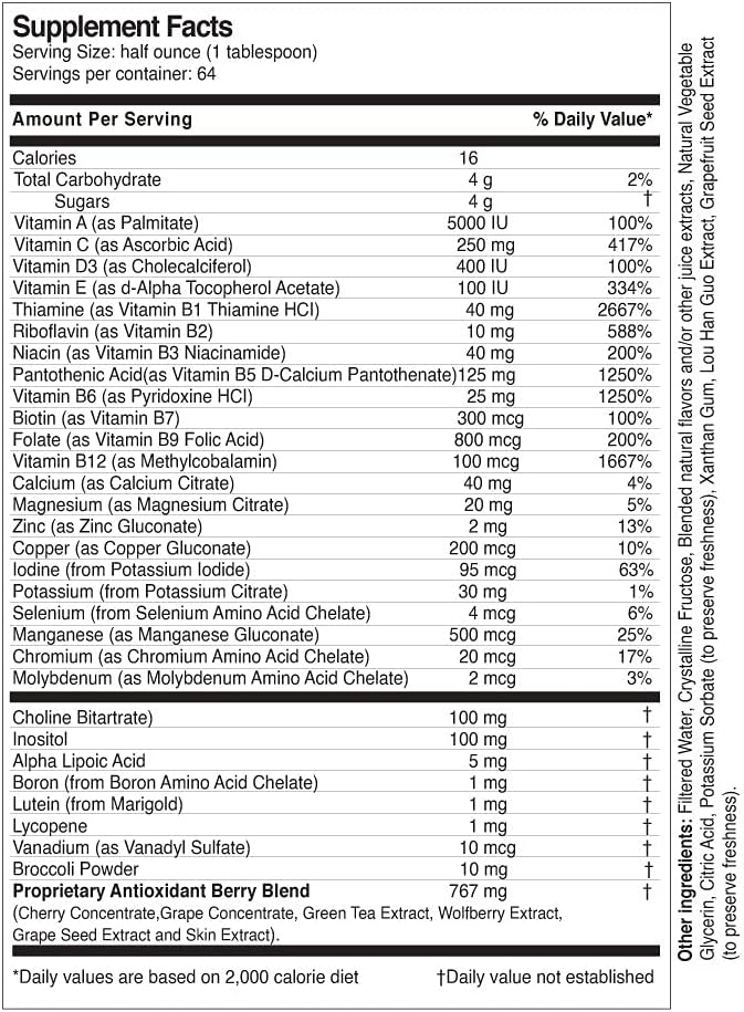 Life Solutions Super Multivitamins and Minerals - High Potency Liquid Vitamins, 946 ml - görsel 2