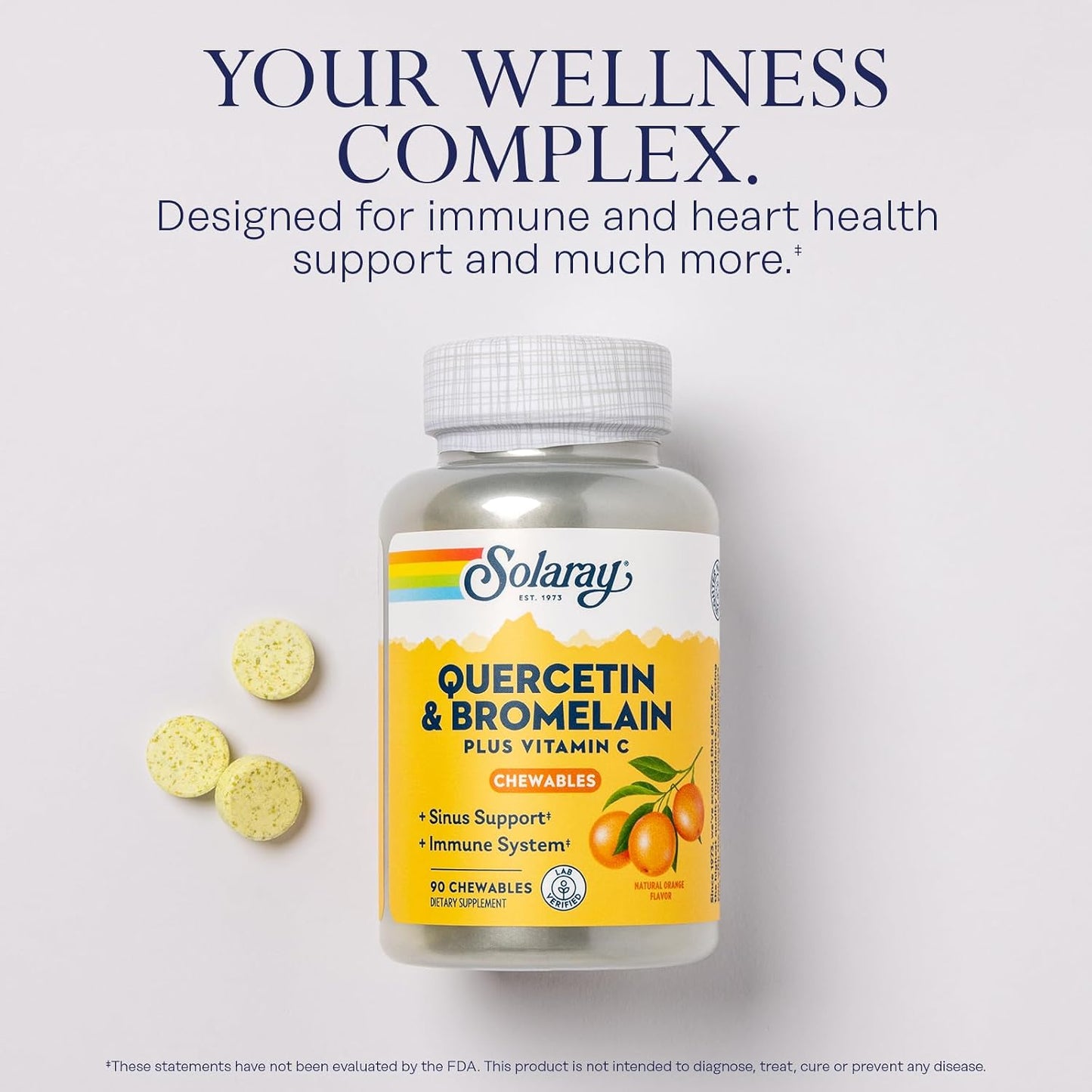SOLARAY Quercetin with Bromelain and Vitamin C Chewables – Immune Support Supplement - görsel 3