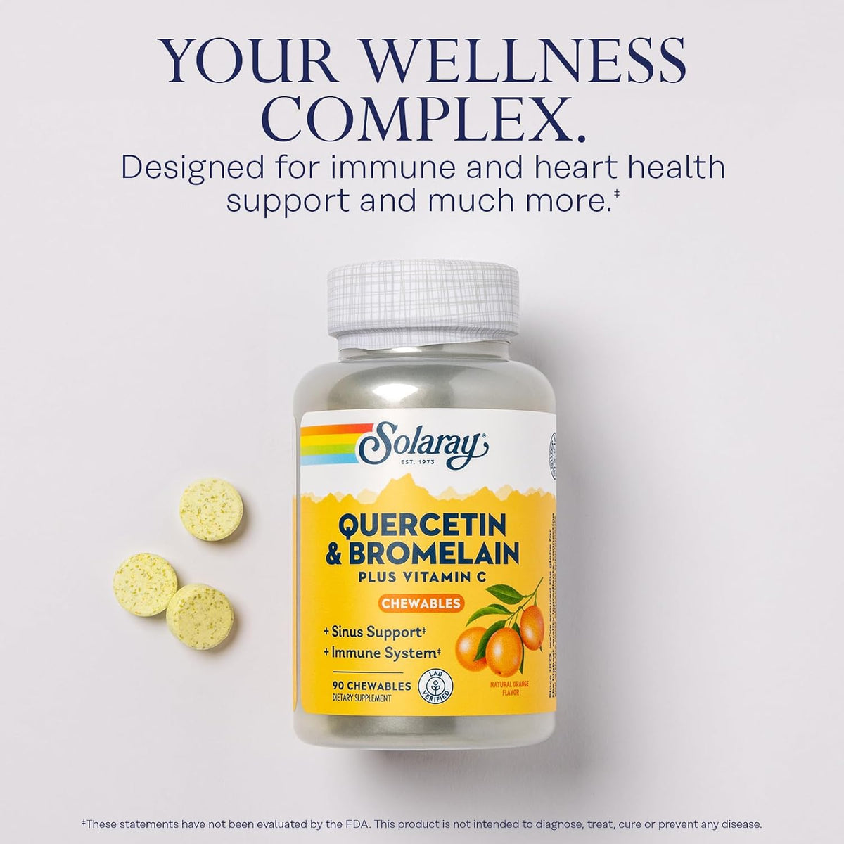 SOLARAY Quercetin with Bromelain and Vitamin C Chewables – Immune Support Supplement - görsel 3