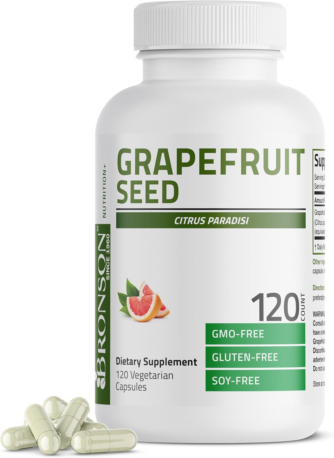 Bronson Grapefruit Seed Extract – Immune & Gastrointestinal Support, Non-GMO, 360 Vegetarian Capsules - görsel 7