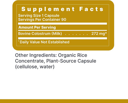 Premier Research Labs Colostrum-IgG - Grass Fed Bovine Colostrum for Immune Support & Gut Health - 90 Capsules