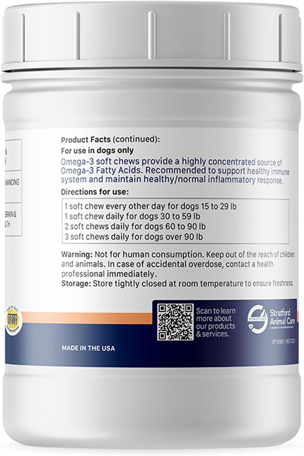 Pharmaceuticals EZ Chew Omega 3 Fatty Acid Soft Chew Max Strength – Dog Omega 3 Supplement – Soft Chew Treats with Fish Oil for Dogs – Large and Giant Dogs – 150 Soft Chews - görsel 2