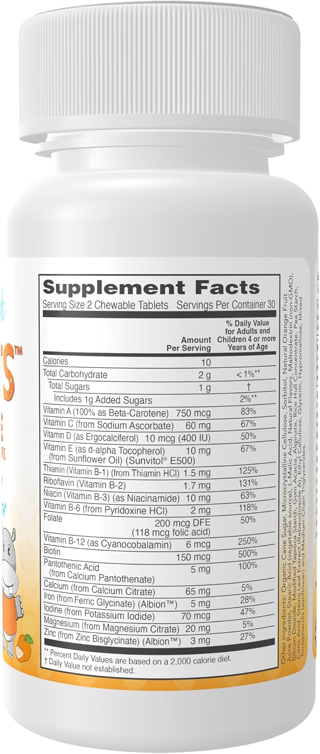 Now Kids Supplements, Kid Vits Multivitamin, Juicy Orange, 60 Chewable Tablets - görsel 2