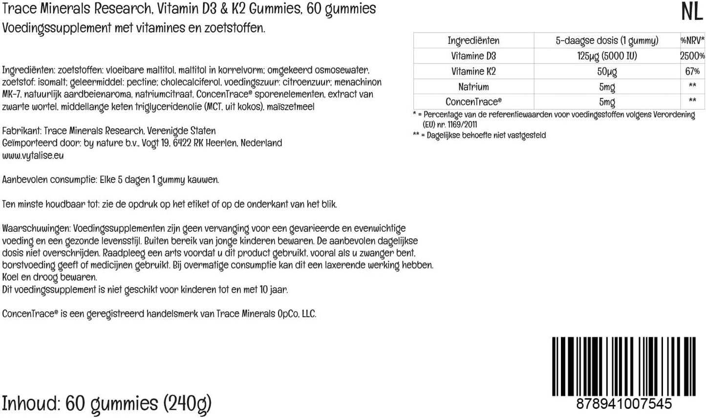Vitamin D3 + K2 Gummies - Bio-available Vitamin Blend for Bone, Heart & Immune System Support - High-Potency - Plant-Based - Gluten-Free & Vegan - Strawberry - 60 Servings - görsel 8