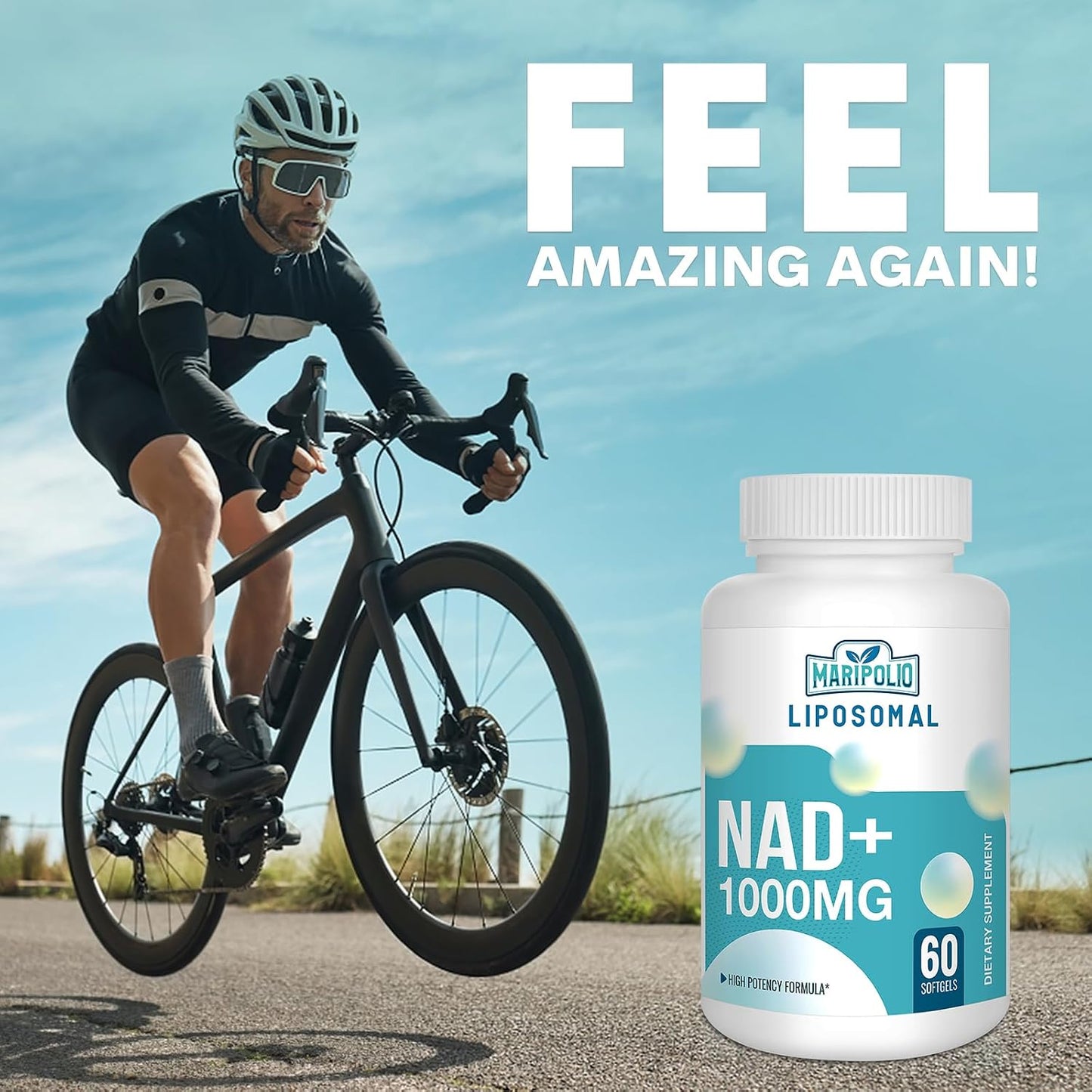 Maripolio Liposomal NAD+ 1000 mg Supplement - High Bioavailability Cellular Energy Support, 60 Softgels - görsel 10